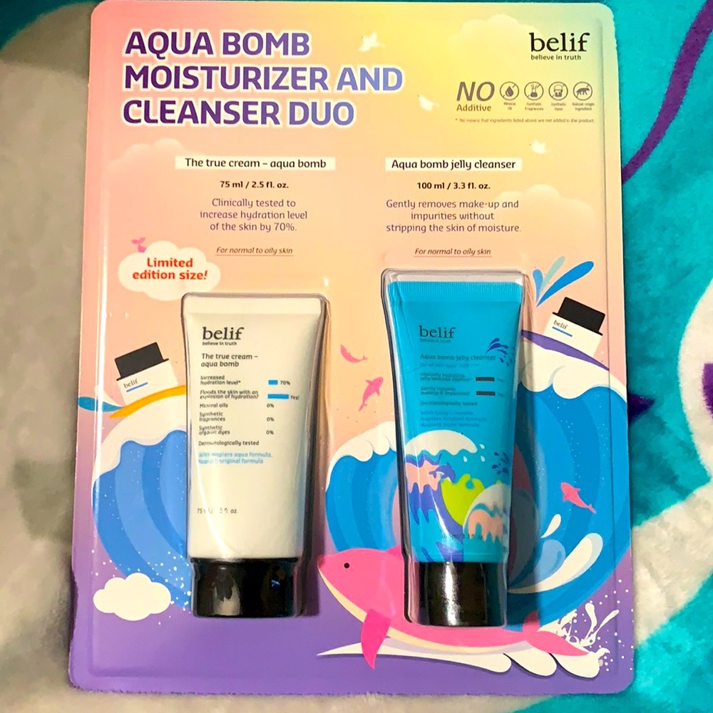 Belif Aqua Bomb Moisturizer and Cleanser Duo NWT